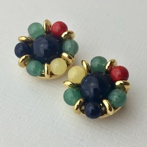 Classy Liz Claiborne Beaded Clip On Earrings